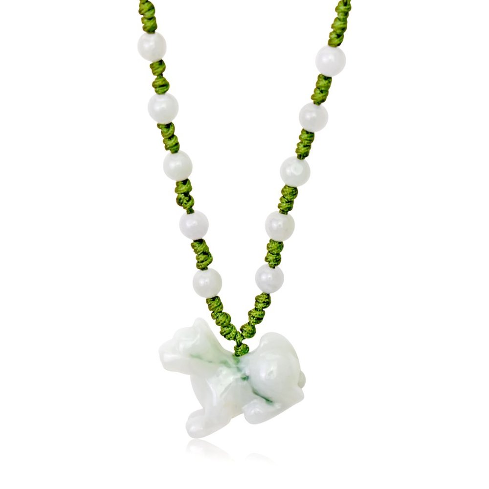 Dog Chinese Zodiac Handmade Jade Necklace Pendant Jade Necklace